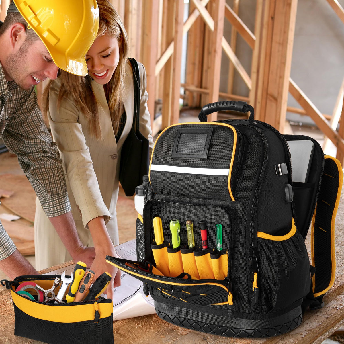 Marscamd Tool Backpack back view shows luggage strap compatibility