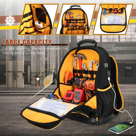 Marscamd Tool Backpack front pockets neatly organize tools at a glance