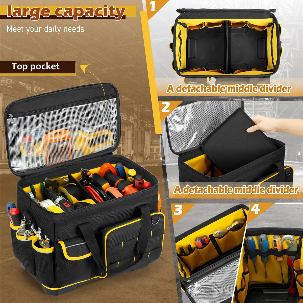 Marscamd bag with multiple pockets for organized tool storage.