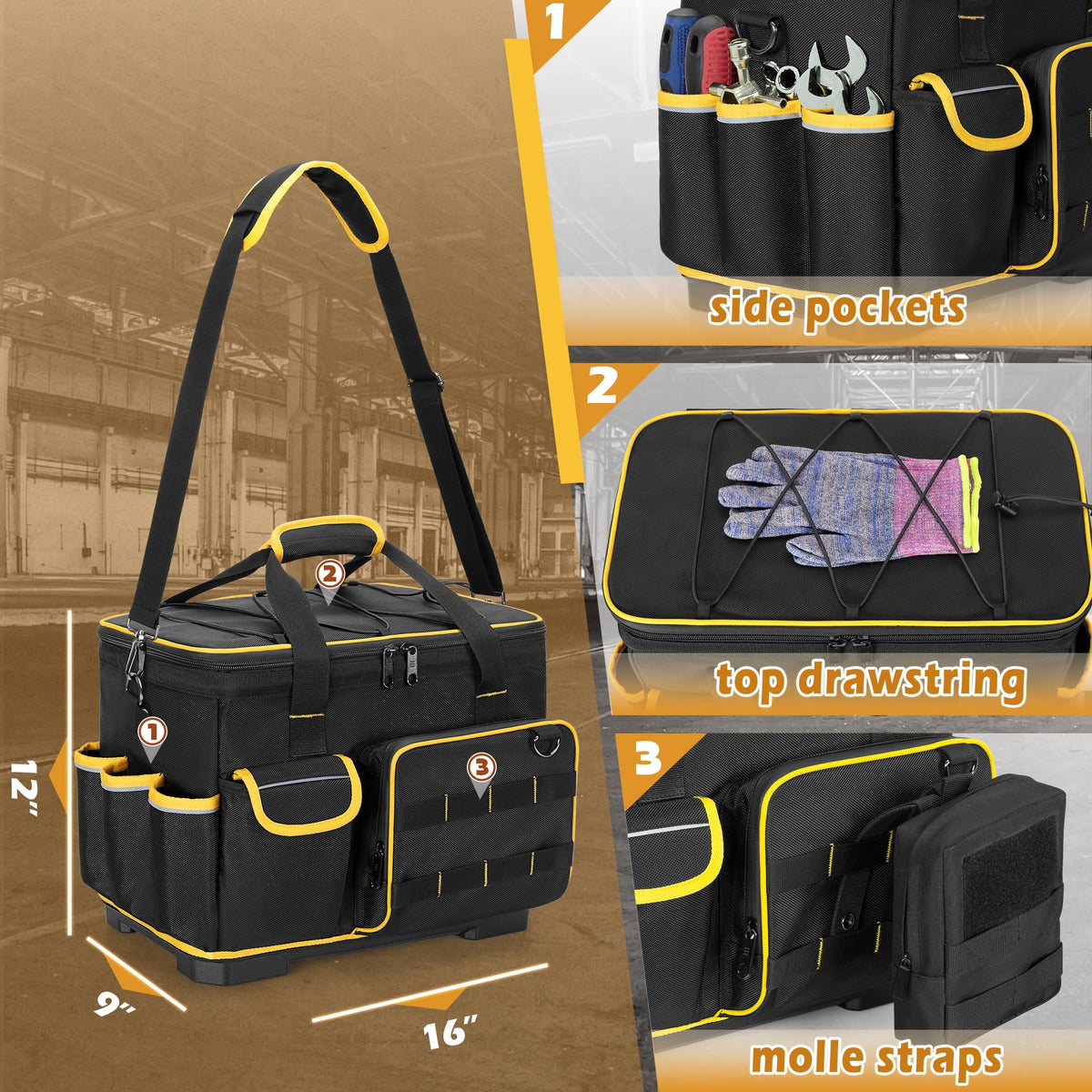 Marscamd bag features reflective strips for safer night use.