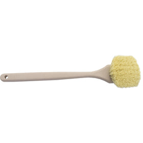 Brush cleans concrete residue from wood and metal forms with long reach