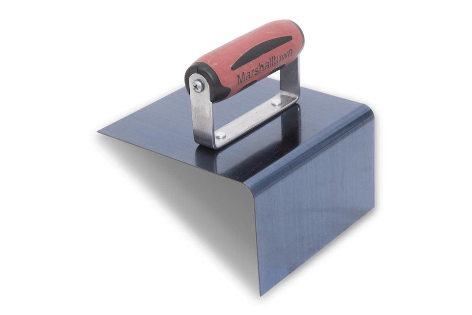 Marshalltown blue steel step tool front view showing rigid build