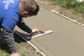Entrained concrete finishing with Marshalltown magnesium float offers professional-quality results