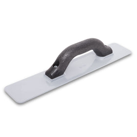 Marshalltown cast magnesium hand float blade closeup for a smooth finish.