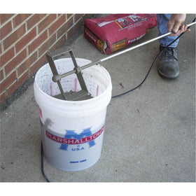 MARSHALLTOWN DCM36 in-use setup showing steady mixing with a drill.