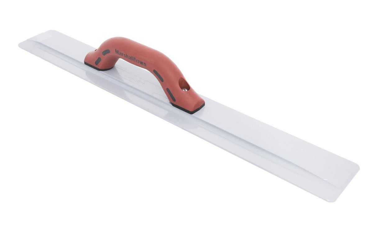 Marshalltown magnesium float with DuraSoft handle for comfortable balance during finishing.