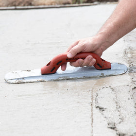 Marshalltown magnesium float used with a trowel for a consistent surface.