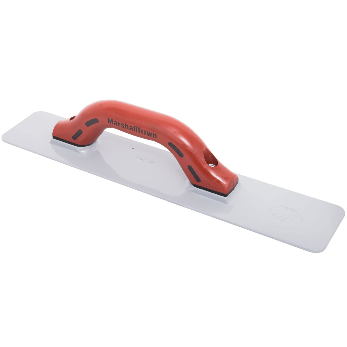 Marshalltown hand float in a broken-in shape for easy glide over air-entrained concrete.