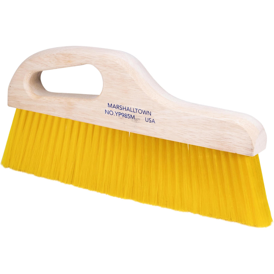 Marshalltown handle brush with offset handle for comfortable concrete finishing on edges