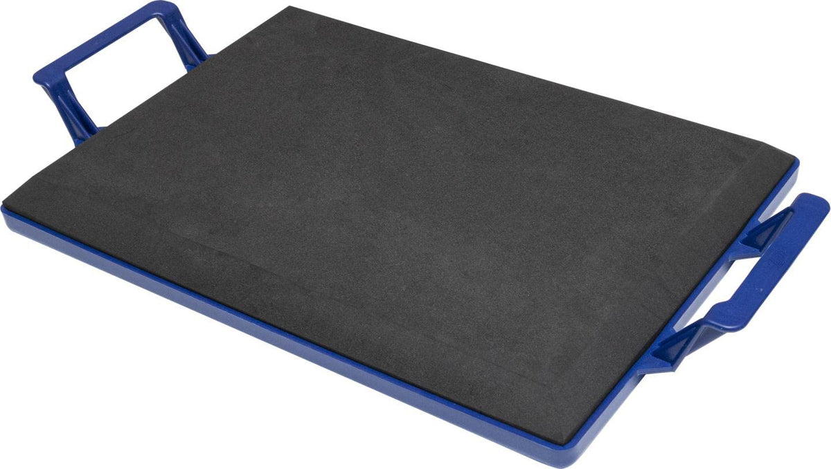 Marshalltown kneeler board tray with rigid base on rough surface