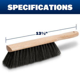 MARSHALLTOWN masonry brush doubles as a shop dust brush on worksites.