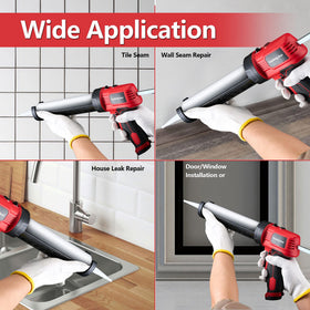 MARSOSAUR Caulk Gun LED light helps bead application in dim spaces.