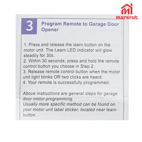 Label area showing LiftMaster/Chamberlain/Raynor compatibility with purple learn button.