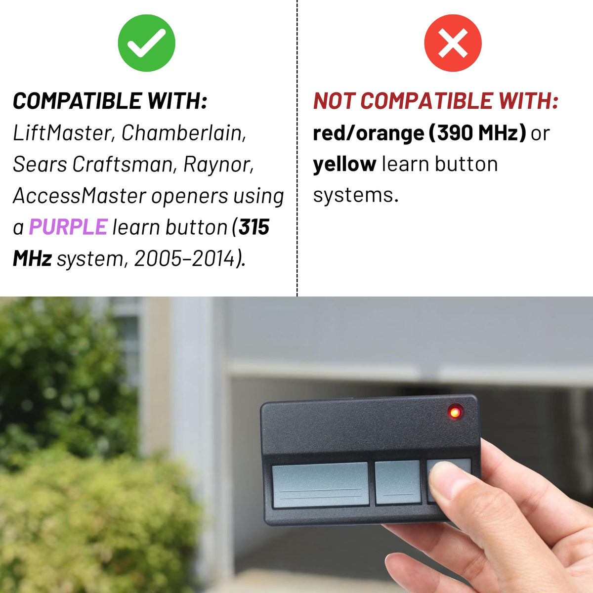 Close-up of Marsrut remote with three buttons for multi-device control.