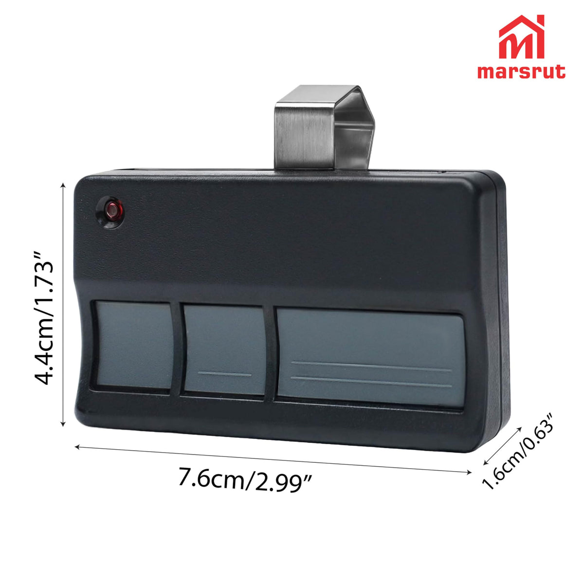 Two-pack grey Marsrut remote shown from the side for compact storage.