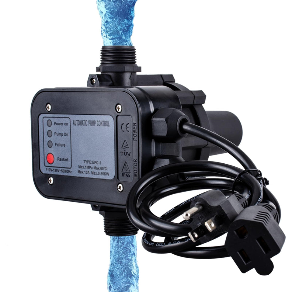 MARSTEK IP65 auto water pump controller front view enhances system reliability for home irrigation.