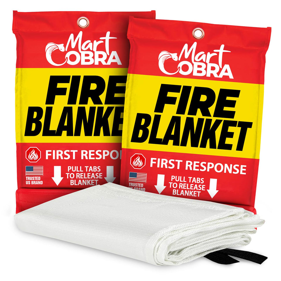 Mart Cobra fire blanket 2-pack in protective pouch for easy access and storage