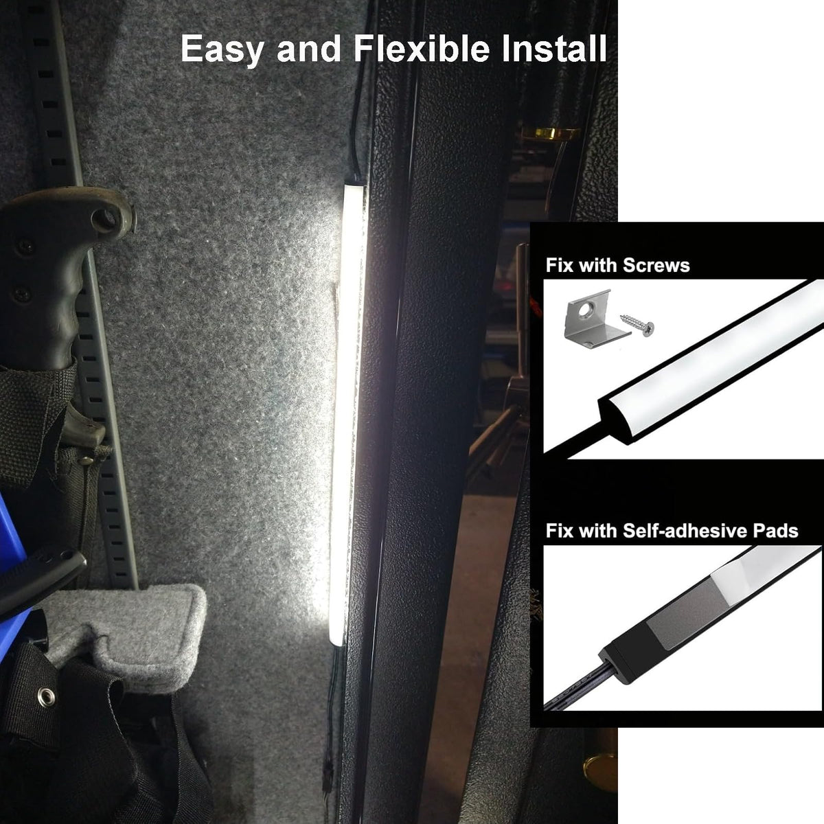 Martronic LED light bar hinged side provides complete side illumination