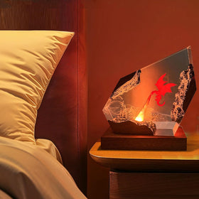 MASDEC Desk setup with dragon lamp enhancing focus and vibe
