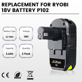 Masione Ryobi P117B charger included for quick recharges.