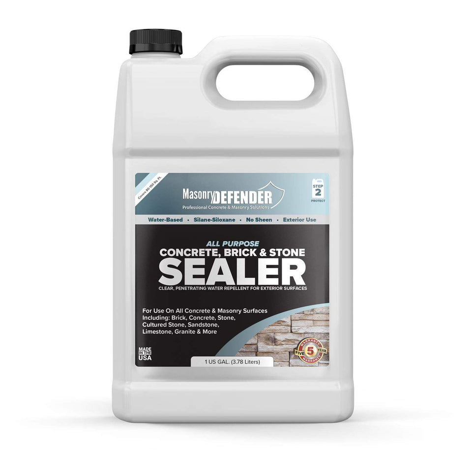 MasonryDefender all-purpose sealer on outdoor masonry during application for deep protection