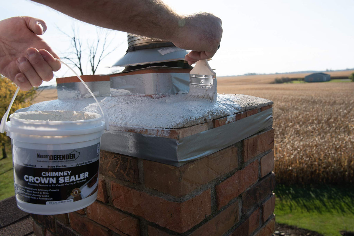 MasonryDefender Chimney Crown Sealer brush-on format saves time on repairs