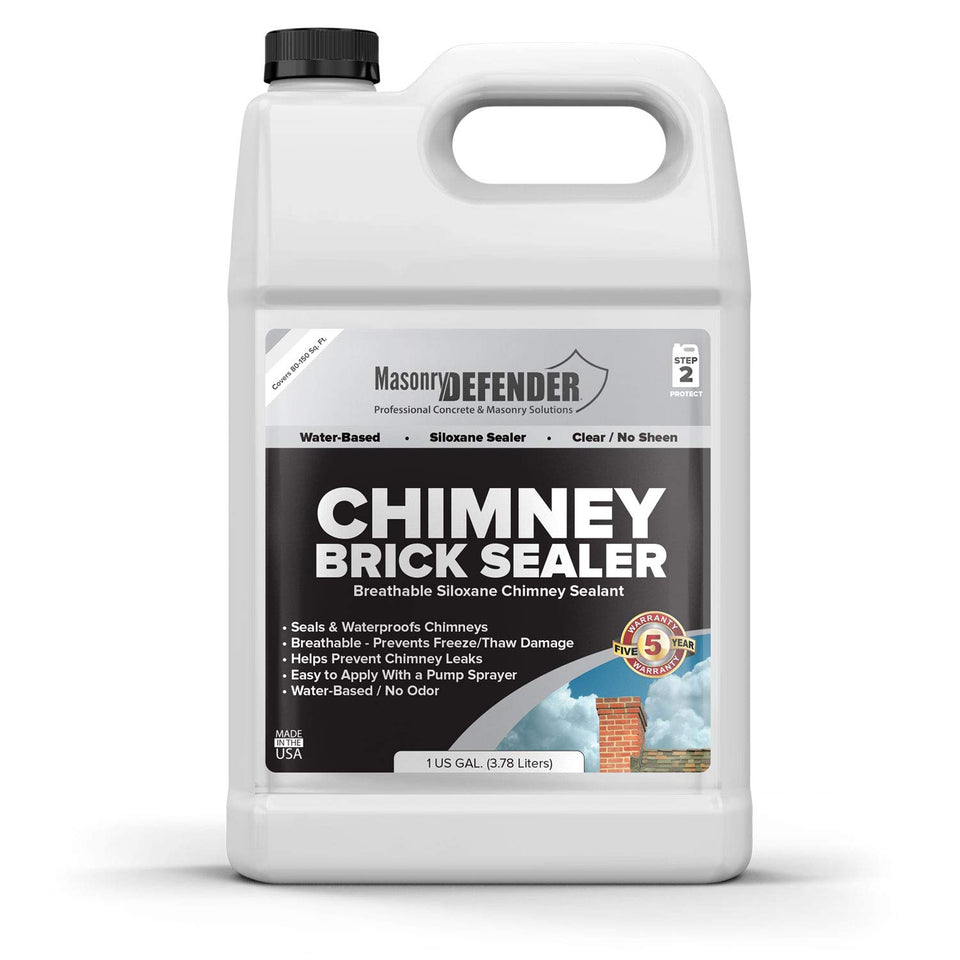 MasonryDefender chimney sealer sprayed on brick for breathable exterior protection