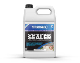 MasonryDefender concrete sealer shows clear penetration protecting a driveway