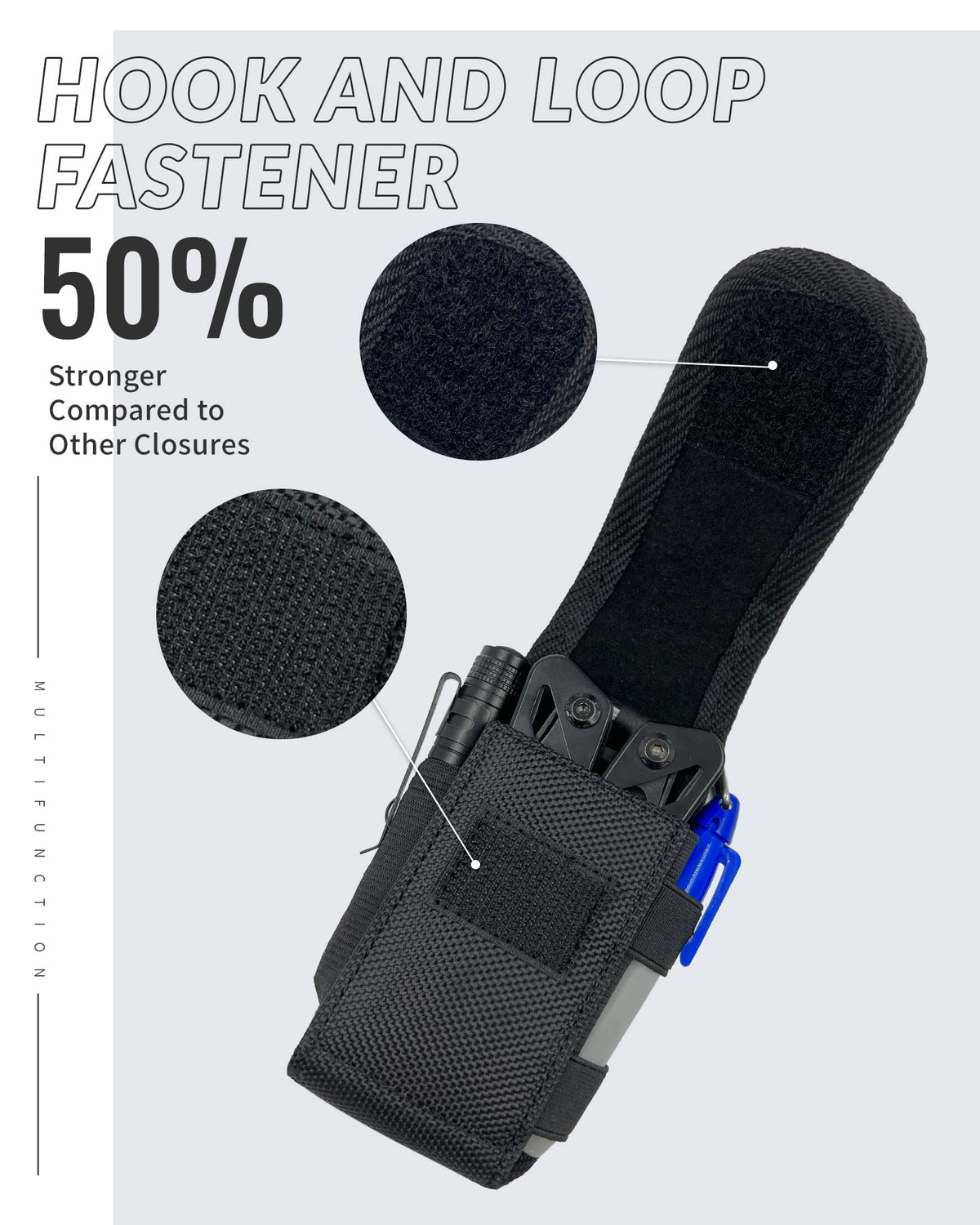 MASRIN EDC pouch wearing modes belt clip and loop.