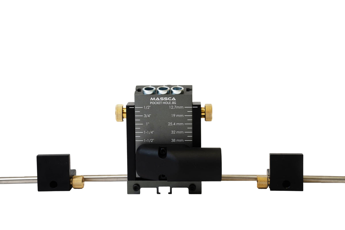 Massca Pro M2 with T-track slot offers precise guiding for repeated holes.