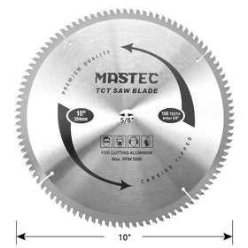 MASTEC blade mounted on circular or table saw for clean cuts.