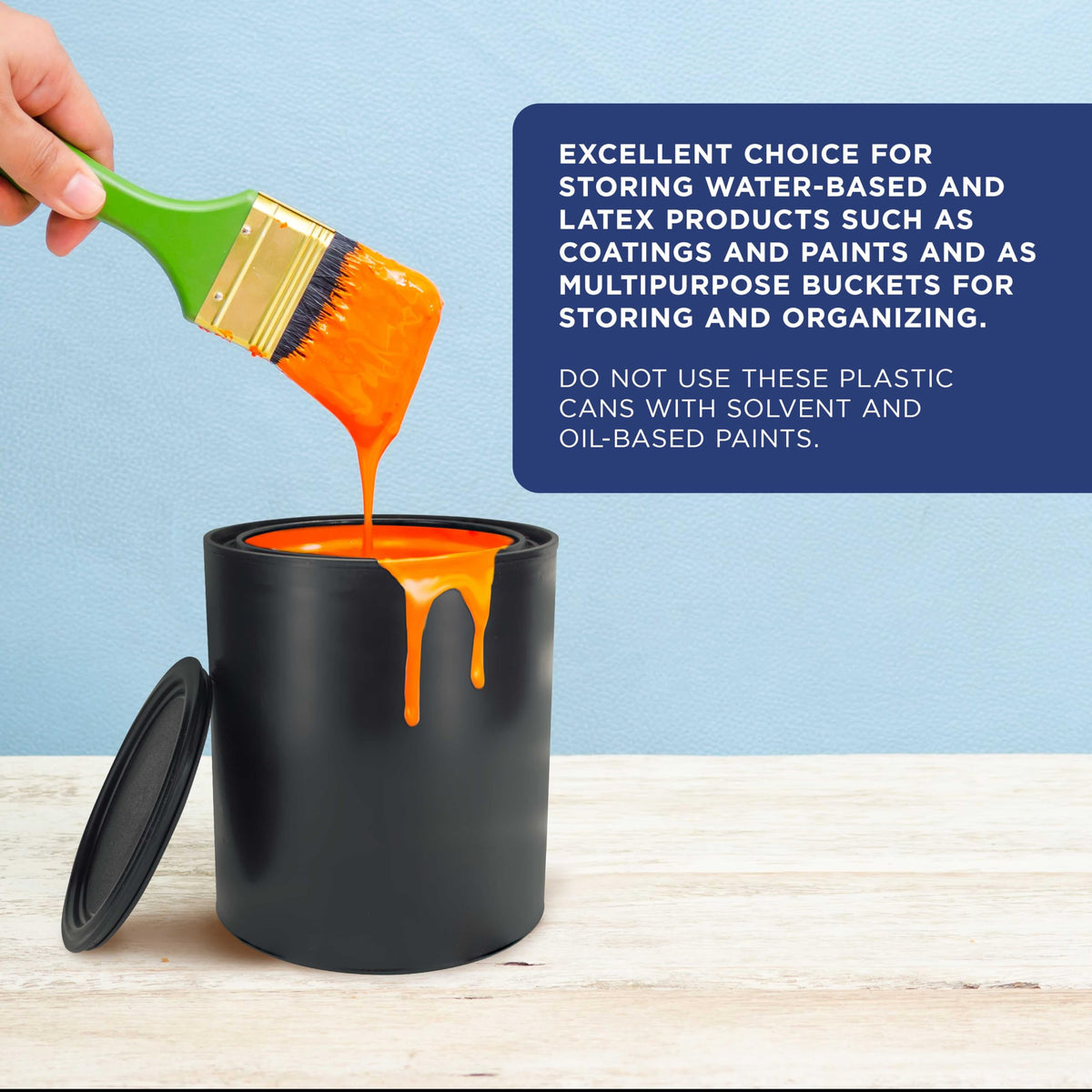 Pail handle design eases carrying even when full for Master Elite can.