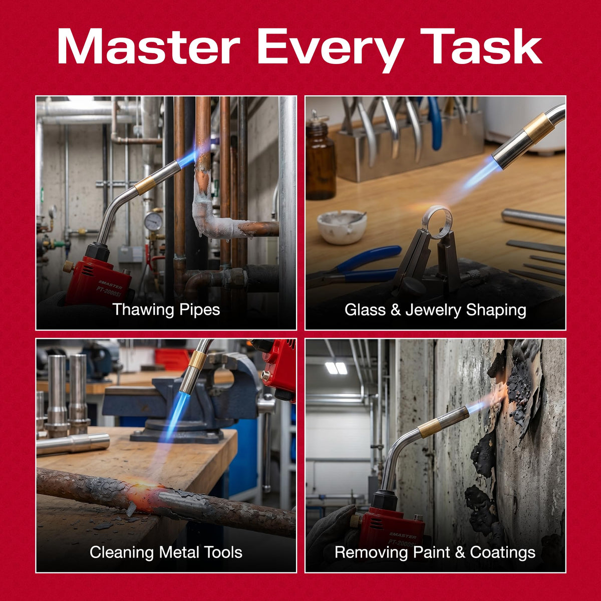 Master Appliance PT-2000Si cast aluminum housing ensures rugged durability