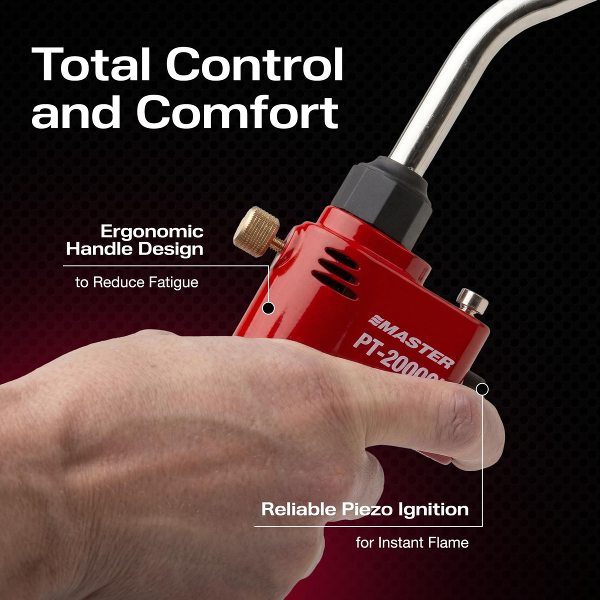 Master Appliance PT-2000Si ergonomic handle for comfortable, extended use