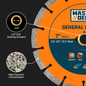 Master Depot 7in blade edge with ultra-thin 1.6 mm profile for smooth cuts.