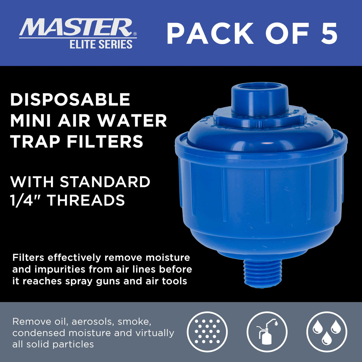 Close-up view of Master Elite filter's moisture-absorption element for clean air