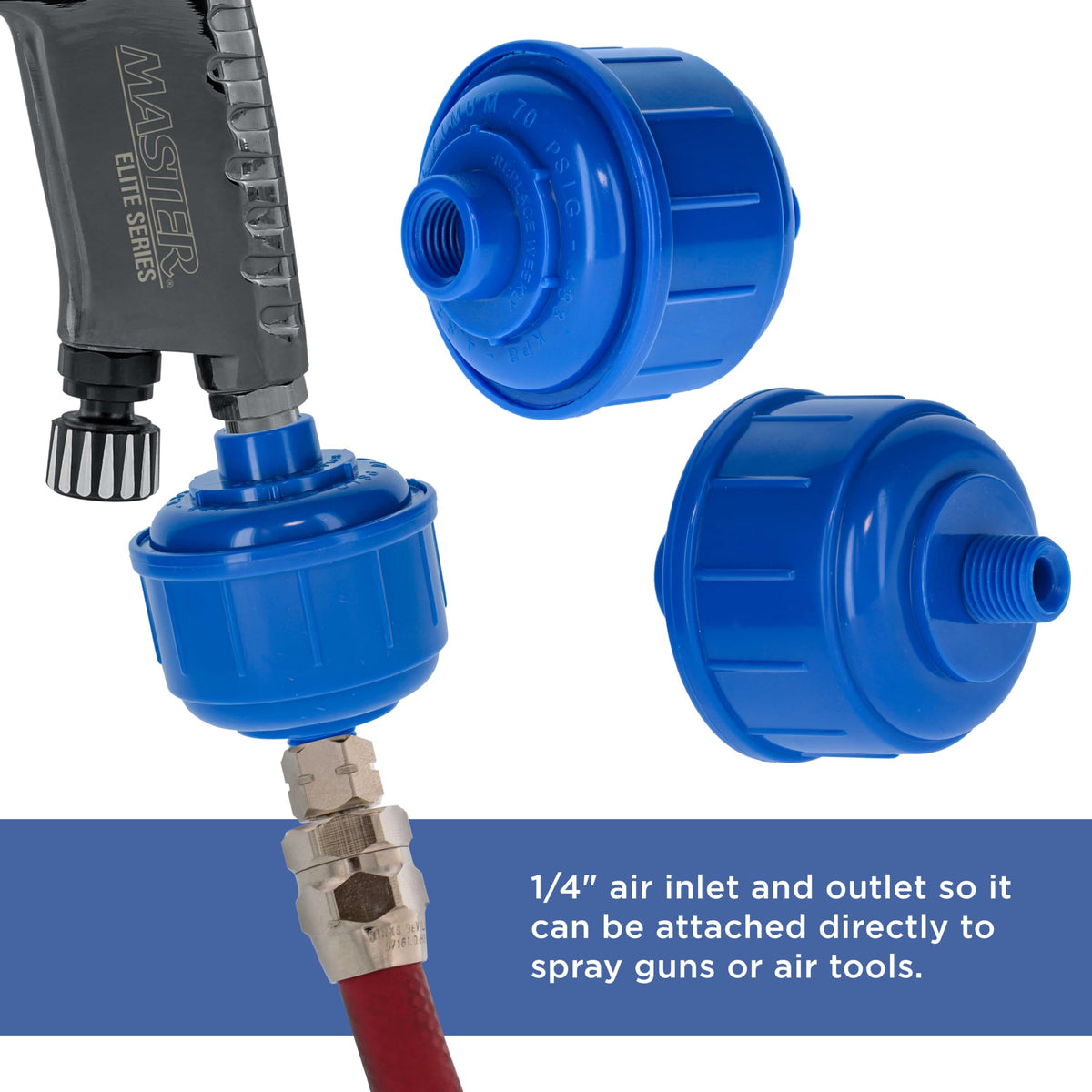 Inline setup with a spray gun using Master Elite filter for consistent flow