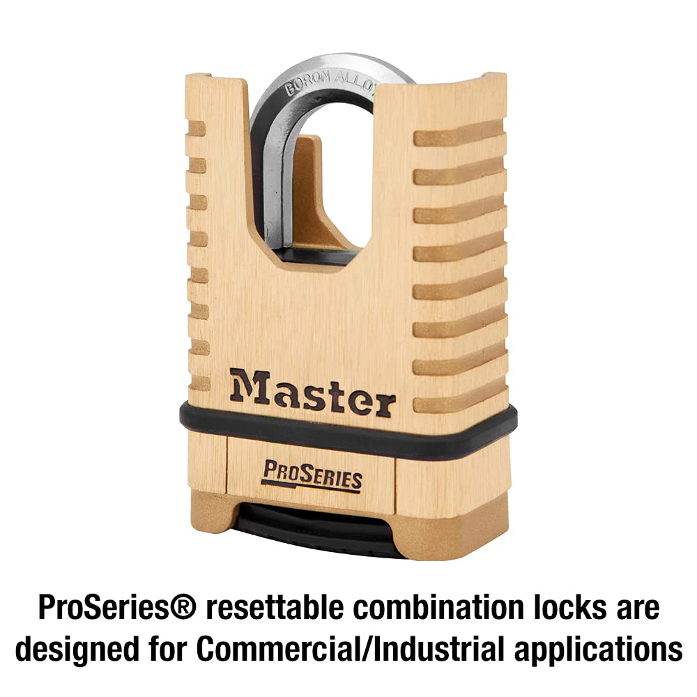 Master Lock 1177D dial close-up shows 10,000-combination options for easy changes.