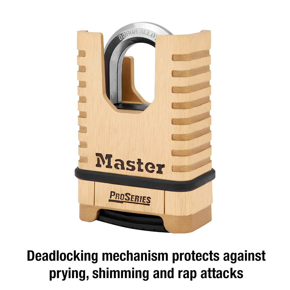 Master Lock 1177D in-use gate application demonstrates secure outdoor access.