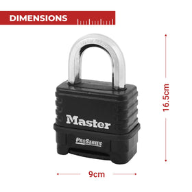 Master Lock 1178 bottom padlock side view showcasing sturdy build