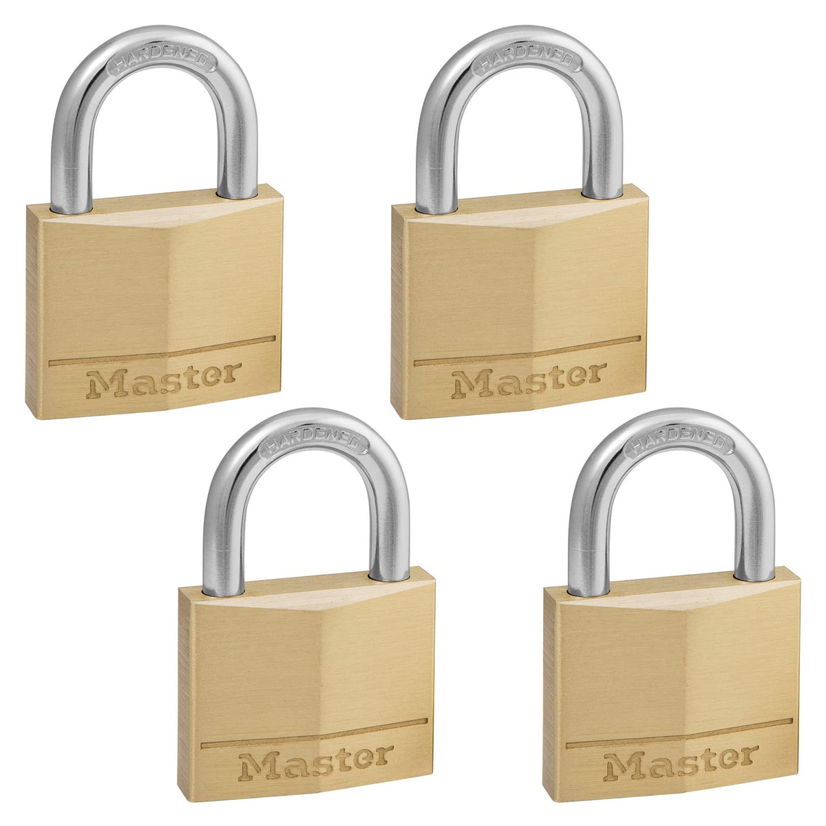 Master Lock 140Q solid brass padlock front view showing corrosion resistance.