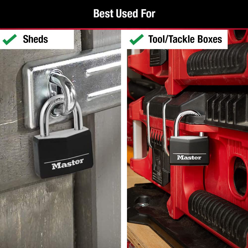 Master Lock 141Q close-up of shackle and body for tough security
