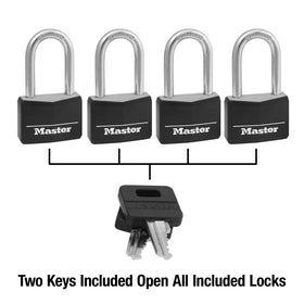 Master Lock 141QLF shows four-pin cylinder to deter picking.