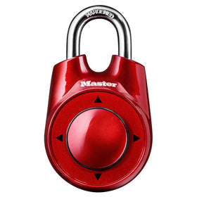 Master Lock 1500iD directional padlock body shows durable metal construction for locker security.