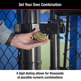 Master Lock 175D hardened steel shackle demonstrates cut resistance.