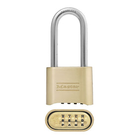 Master Lock 175DLHWD exterior padlock with rugged body for outdoor security.