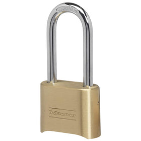 Master Lock 175LH padlock with brass body—sturdy gate or shed security.