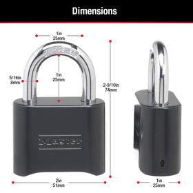 Master Lock 178D includes a change tool for updating the four-digit code.