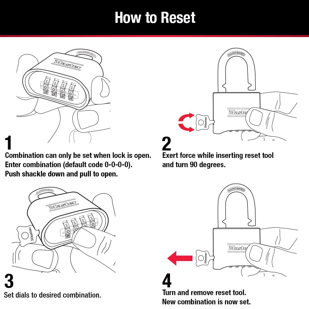 Master Lock 178EC4 weather-resistant padlock for indoor and outdoor use.