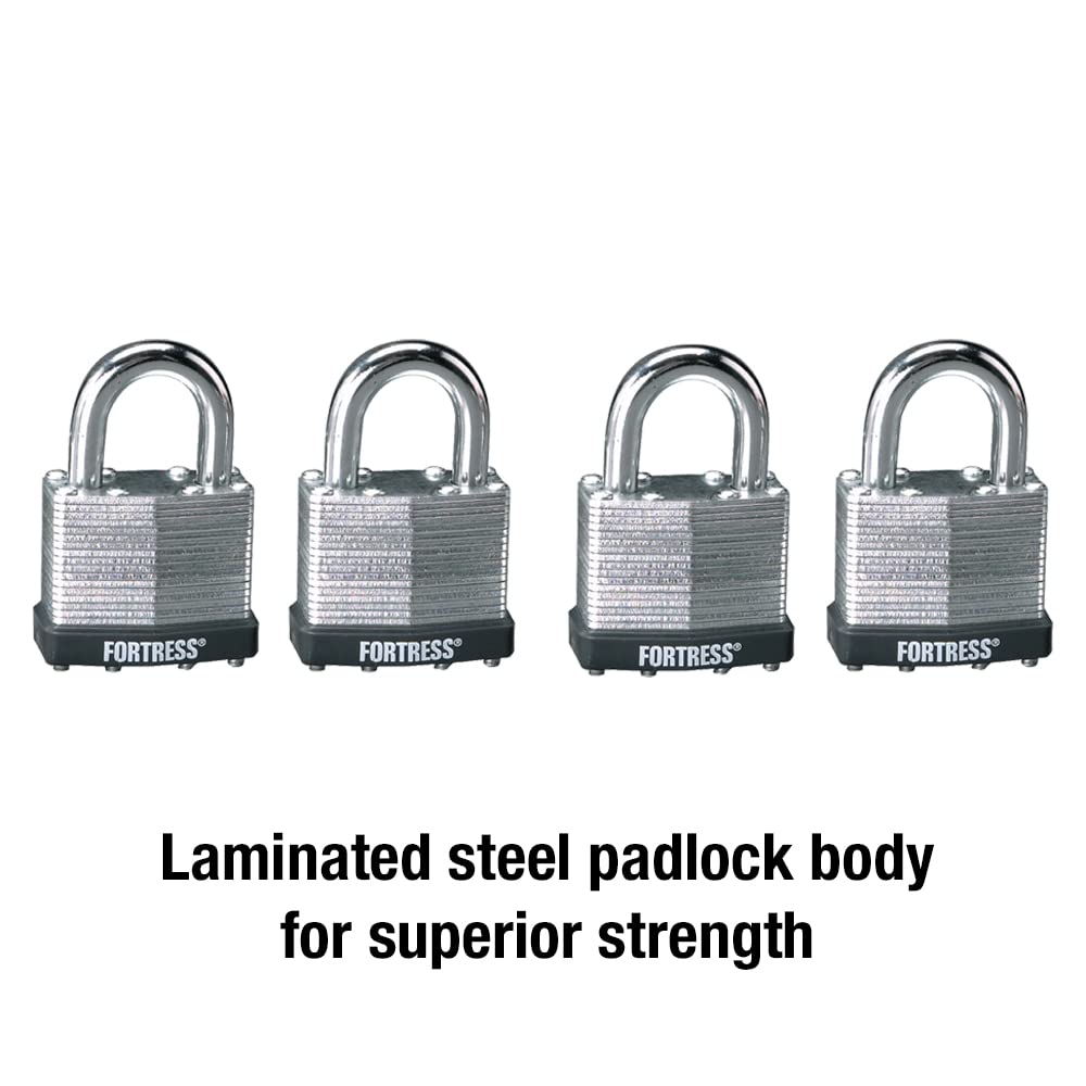 Four-pack Fortress 1803Q features keyed-alike design for easy access across locks.